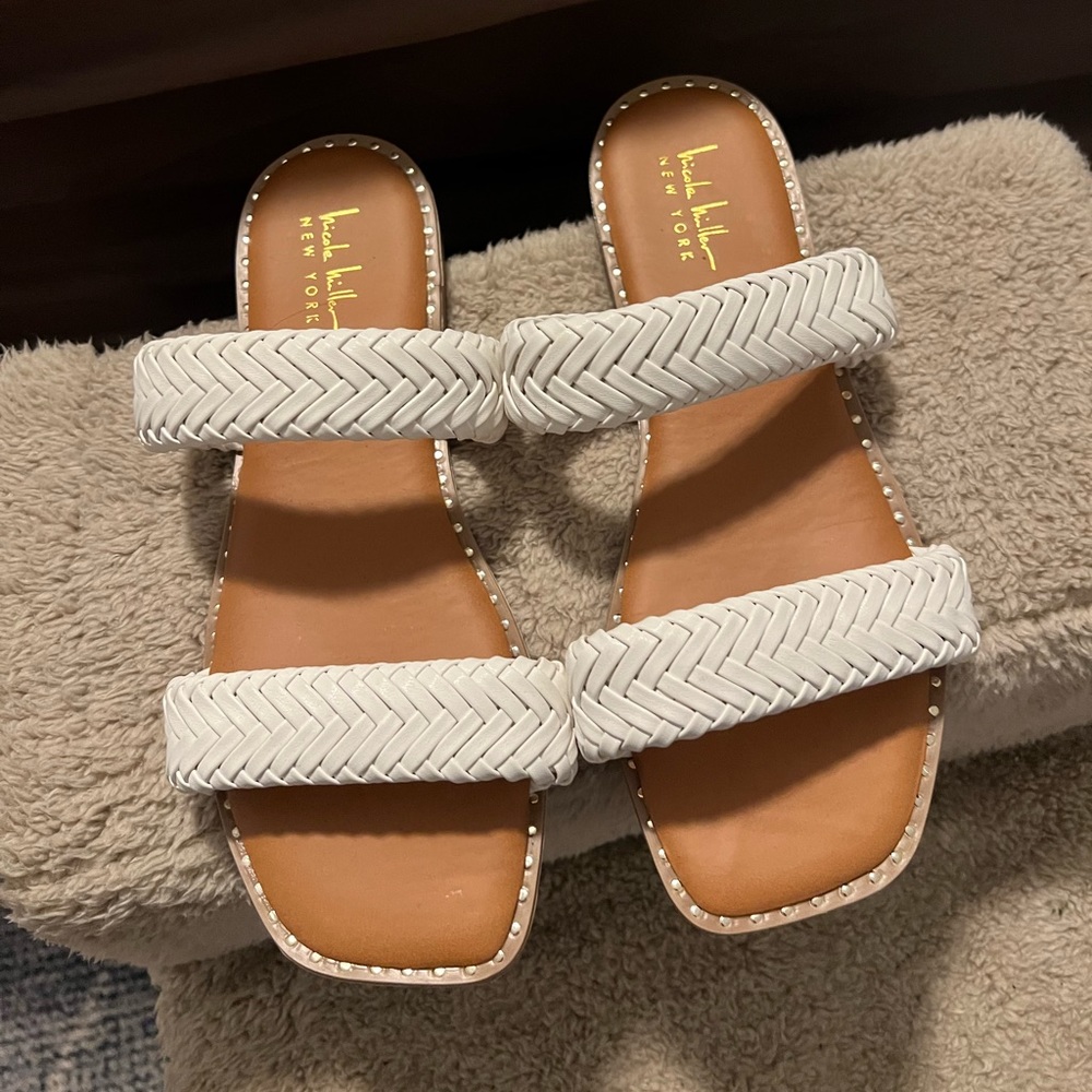 Nicole Miller White Sandals